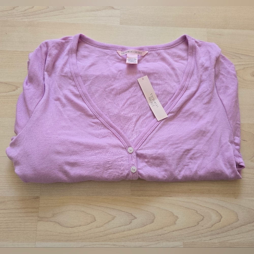 Victoria's Secret Ribbed 3 Button Henley Size Large NWT